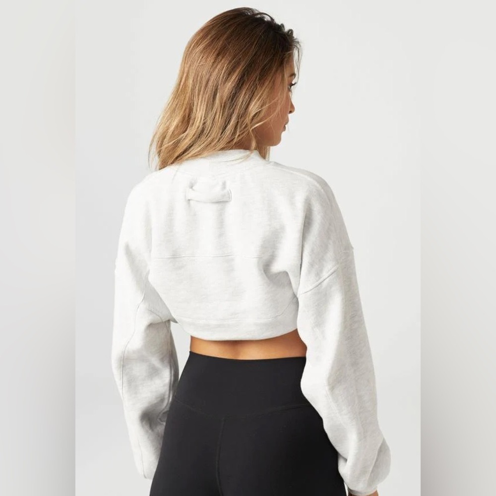 Joah Brown draw cord cropped crew - pearl grey - Picture 2 of 6